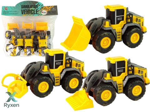 Zestaw Pojazdów Budowlanych 3 Modele Żółte LEAN TOYS