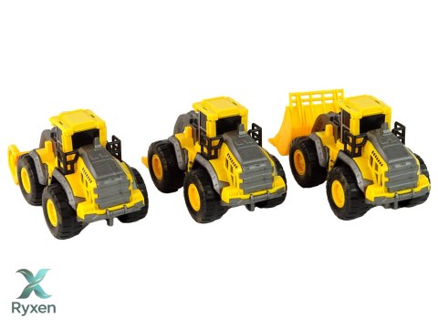 Zestaw Pojazdów Budowlanych 3 Modele Żółte LEAN TOYS