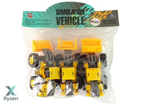 Zestaw Pojazdów Budowlanych 3 Modele Żółte LEAN TOYS