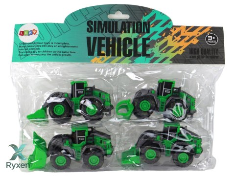 Zestaw Pojazdów Farmerskich Zielone Traktory 4 Ele LEAN TOYS