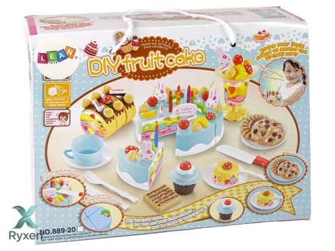 Zestaw Słodkości Tort Ciastka Na Rzepy Dekoracje DIY LEAN TOYS