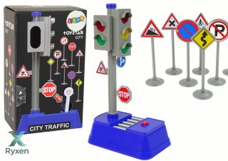 Zestaw Znaków Drogowych Światła Dźwięki 23 cm LEAN TOYS