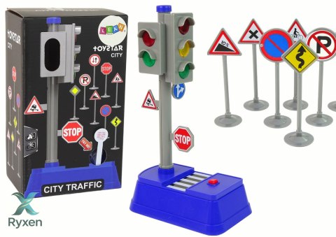 Zestaw Znaków Drogowych Światła Dźwięki 23 cm LEAN TOYS