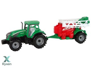 Zielony Ciągnik Rolniczy z Czerwono- Zielonym Opryskiwaczem Napęd Frykcyjny LEAN TOYS