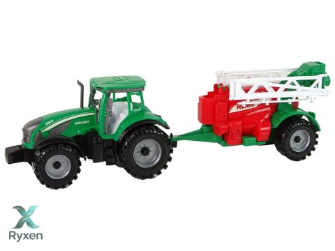 Zielony Ciągnik Rolniczy z Czerwono- Zielonym Opryskiwaczem Napęd Frykcyjny LEAN TOYS