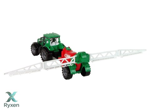 Zielony Ciągnik Rolniczy z Czerwono- Zielonym Opryskiwaczem Napęd Frykcyjny LEAN TOYS