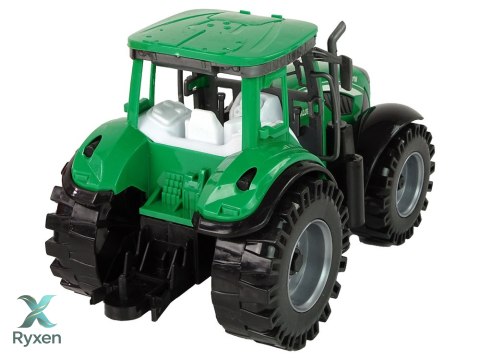 Zielony Traktor z Czerwoną Przyczepką Napęd Frykcyjny LEAN TOYS