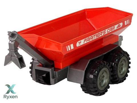 Zielony Traktor z Czerwoną Przyczepką Napęd Frykcyjny LEAN TOYS