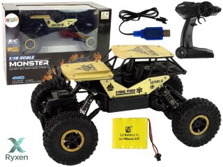 Auto RC Wysokie Koła 1:18 Plastikowe Czarne Złote LEAN TOYS