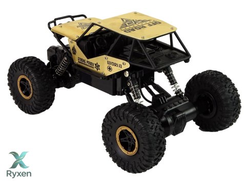 Auto RC Wysokie Koła 1:18 Plastikowe Czarne Złote LEAN TOYS