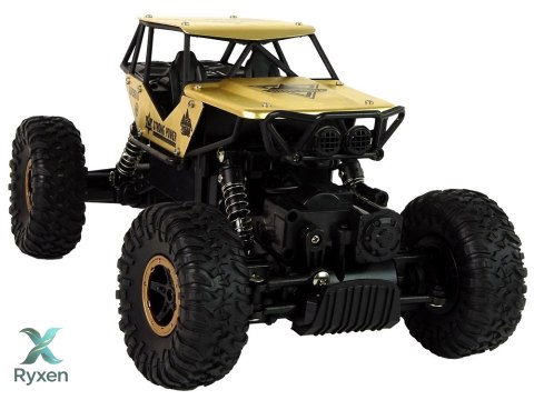 Auto RC Wysokie Koła 1:18 Plastikowe Czarne Złote LEAN TOYS