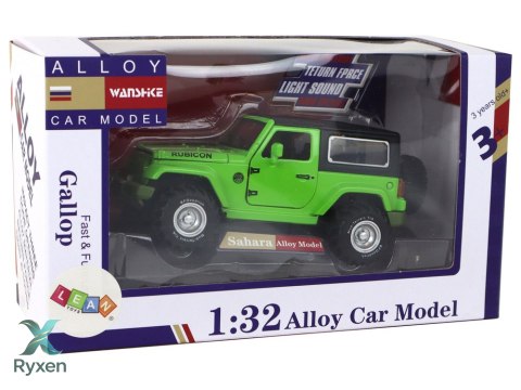 Auto Terenowe Napęd Frykcyjny Na Baterie Metalowy Zielony 1:32 LEAN TOYS