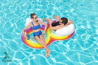 Dmuchane Koło Do Pływania Podwójne 186 x 116 cm Tęczowe Bestway 43648 BESTWAY