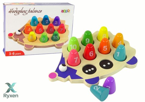 Drewniany Jeż Edukacyjny 10 Pionków Kolorowy LEAN TOYS
