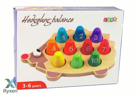 Drewniany Jeż Edukacyjny 10 Pionków Kolorowy LEAN TOYS
