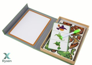 Edukacyjny Zestaw Puzzli Magnetycznych Z Motywem Dinozaurów LEAN TOYS