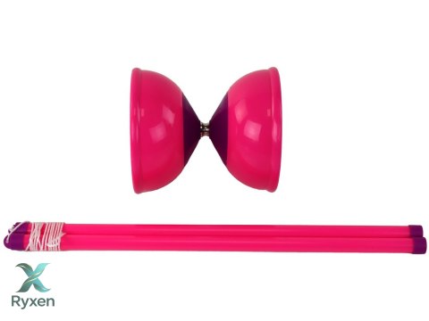 Gra Zręcznościowa Jojo Żonglowanie Diabolo Różowe 13.5x11.5 cm LEAN TOYS