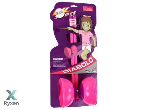 Gra Zręcznościowa Jojo Żonglowanie Diabolo Różowe 13.5x11.5 cm LEAN TOYS