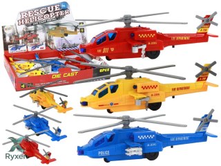Helikopter Śmigłowiec Aluminiowy Ratunkowy Z Napędem Mix Dźwięk Światła LEAN TOYS