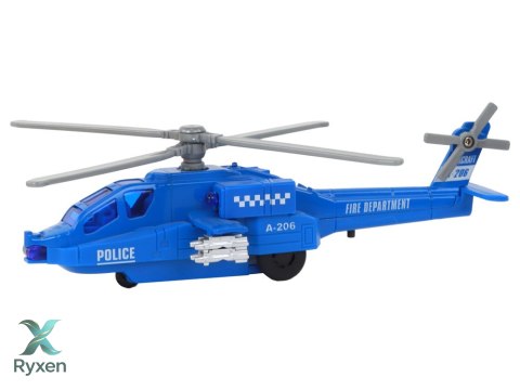 Helikopter Śmigłowiec Aluminiowy Ratunkowy Z Napędem Mix Dźwięk Światła LEAN TOYS
