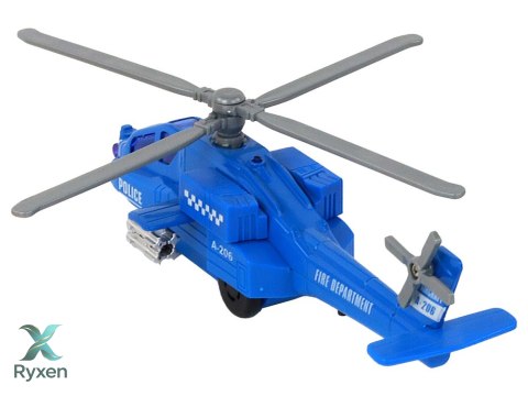 Helikopter Śmigłowiec Aluminiowy Ratunkowy Z Napędem Mix Dźwięk Światła LEAN TOYS