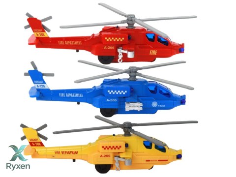 Helikopter Śmigłowiec Aluminiowy Ratunkowy Z Napędem Mix Dźwięk Światła LEAN TOYS