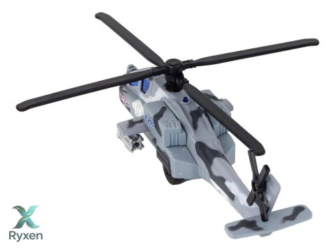 Helikopter Wojskowy Śmigłowiec Militarny Aluminiowy Mix Dźwięk Światła LEAN TOYS