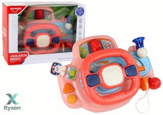 Interaktywna Kierownica Różowa Symulator Jazdy Wielofunkcyjna LEAN TOYS