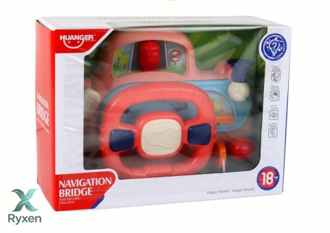 Interaktywna Kierownica Różowa Symulator Jazdy Wielofunkcyjna LEAN TOYS