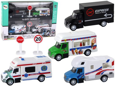 Kamper Ciężarówka Karetka Lodziarnia Z Napędem Frykcyjnym 1:87 A LEAN TOYS