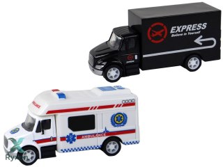 Kamper Ciężarówka Karetka Lodziarnia Z Napędem Frykcyjnym 1:87 A LEAN TOYS