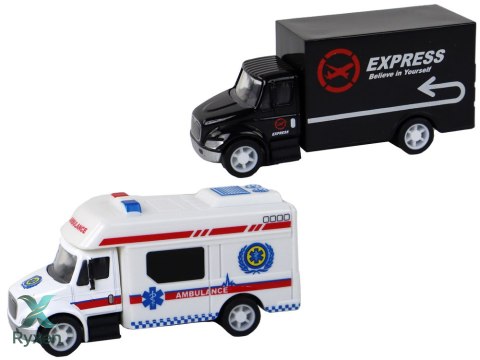 Kamper Ciężarówka Karetka Lodziarnia Z Napędem Frykcyjnym 1:87 A LEAN TOYS