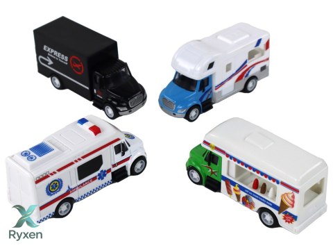 Kamper Ciężarówka Karetka Lodziarnia Z Napędem Frykcyjnym 1:87 A LEAN TOYS
