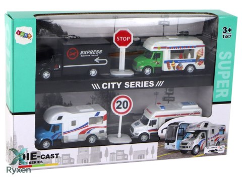 Kamper Ciężarówka Karetka Lodziarnia Z Napędem Frykcyjnym 1:87 A LEAN TOYS