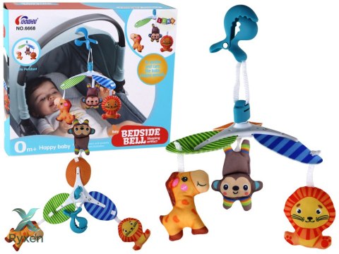 Karuzela Łóżeczkowa Klasyczna Dla Dzieci Klips Zwierzątka LEAN TOYS