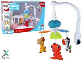 Karuzela Łóżeczkowa Na Baterie Dźwięki Niebieska 3 Pluszaki LEAN TOYS