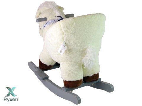 Koń Jednorożec Na Biegunach Bujak Dla Malucha Biały Beżowy LEAN TOYS