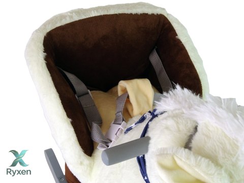 Koń Jednorożec Na Biegunach Bujak Dla Malucha Biały Beżowy LEAN TOYS