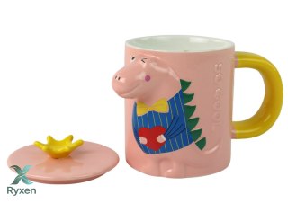Kubek Z Przykrywką Dinozaur Różowy Dinozaur 400 ml LEAN TOYS