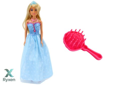Lalka Anlily Syrenia Księżniczka Niebieska Sukienka Szczotka LEAN TOYS