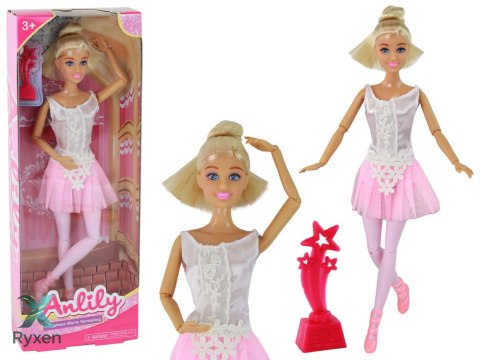 Lalka Dla Dzieci Anlily Baletnica Tancerka Statuetka Kok Różowa Sukienka LEAN TOYS
