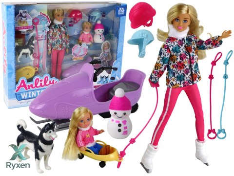 Lalka Dla Dzieci Anlily Łyżwy Pies Sporty Zimowe LEAN TOYS