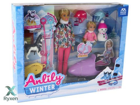 Lalka Dla Dzieci Anlily Łyżwy Pies Sporty Zimowe LEAN TOYS