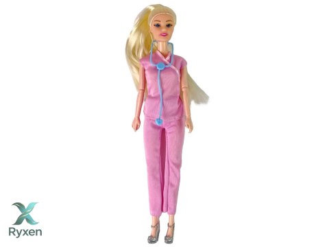 Lalka Dla Dzieci Lekarz Długie Włosy Akcesoria LEAN TOYS