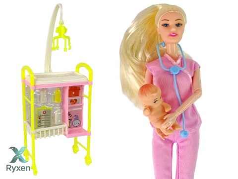 Lalka Dla Dzieci Lekarz Długie Włosy Akcesoria LEAN TOYS