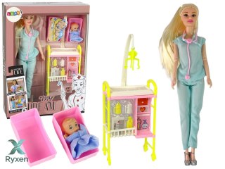 Lalka Dla Dzieci Lekarz Długie Włosy Akcesoria LEAN TOYS