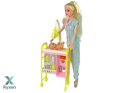 Lalka Dla Dzieci Lekarz Długie Włosy Akcesoria LEAN TOYS