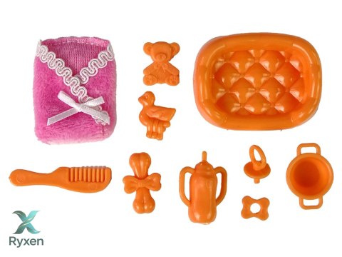 Lalka Dla Dzieci W Ciąży Długie Włosy Akcesoria LEAN TOYS