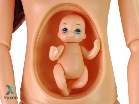 Lalka Dla Dzieci W Ciąży Długie Włosy Akcesoria LEAN TOYS