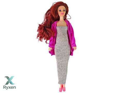 Lalka Dla Dzieci W Ciąży Długie Włosy Akcesoria LEAN TOYS